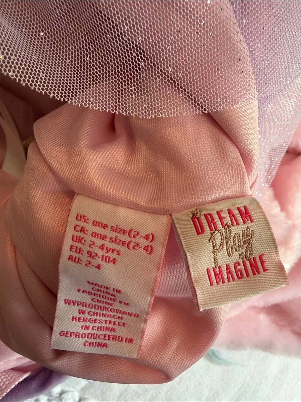 Plush Pink Unicorn Costume with Tulle Skirt 2-4 Years Old